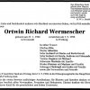Wermescher Ortwin 1928-1998 Todesanzeige